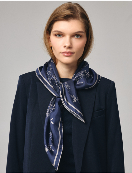 Картинка Шовкова хустина «Мереживо» Navy